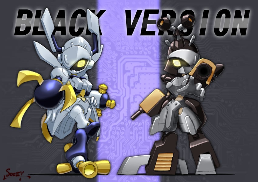 blakbeetle and blackstag (medarot) drawn by soezy