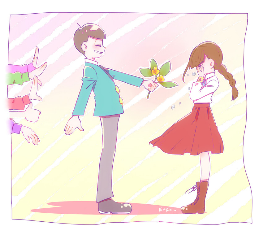 matsuno osomatsu, matsuno karamatsu, matsuno ichimatsu, matsuno jyushimatsu, matsuno choromatsu, and 2 more (osomatsu and 2 more) drawn by a_monaca