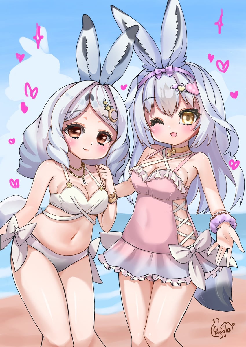 arctic hare and snowshoe hare (kemono friends and 1 more) drawn by hanenemu_yo_guru