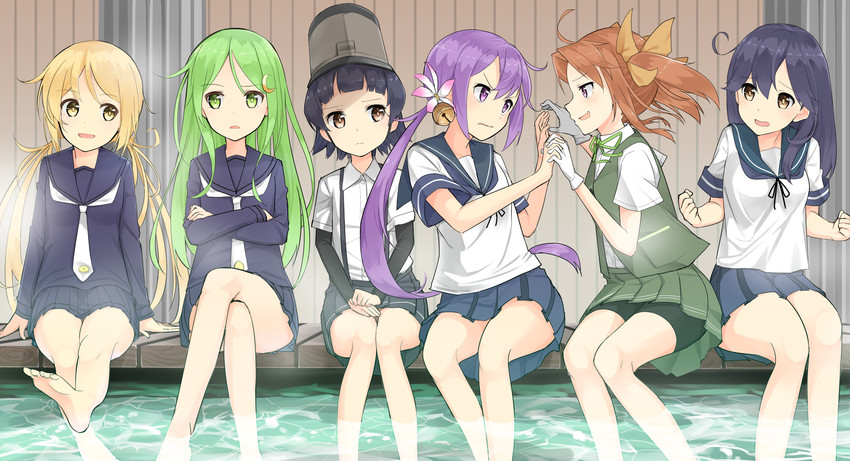 ushio, akebono, satsuki, kagerou, nagatsuki, and 1 more (kantai collection) drawn by max_melon
