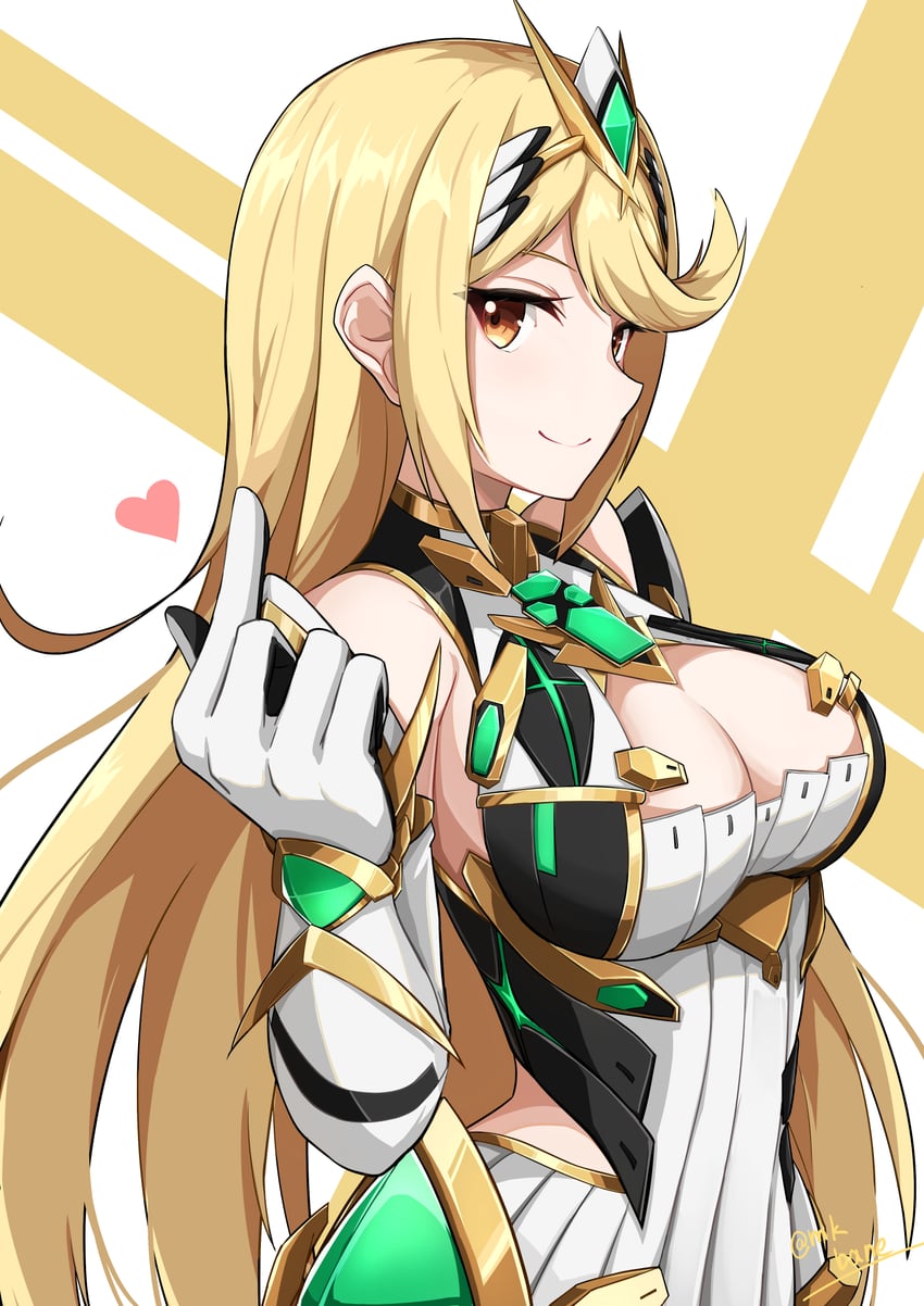 mythra (xenoblade chronicles and 1 more) drawn by makibane_(mkbane)