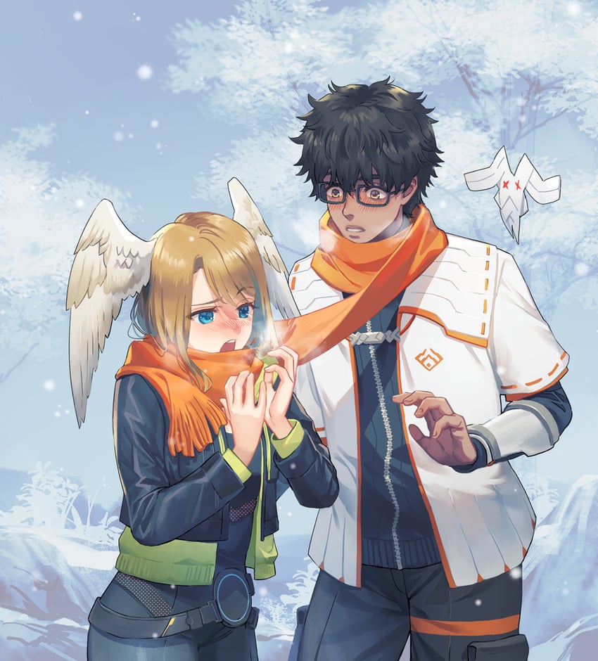 eunie and taion (xenoblade chronicles and 1 more) drawn by heavelle