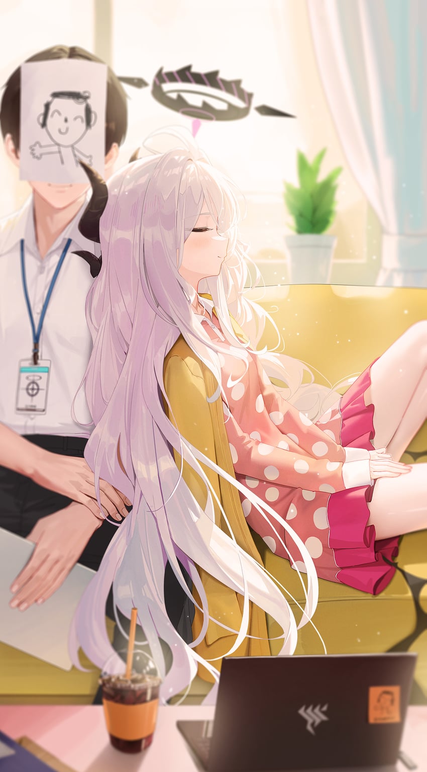 sensei, doodle sensei, and hina (blue archive) drawn by fieryonion