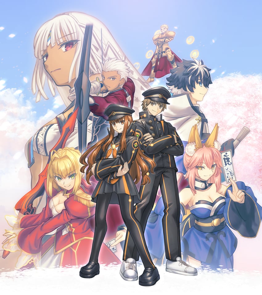 tamamo, nero claudius, gilgamesh, tamamo no mae, archer, and 3 more (fate and 1 more) drawn by shoori_(migiha)