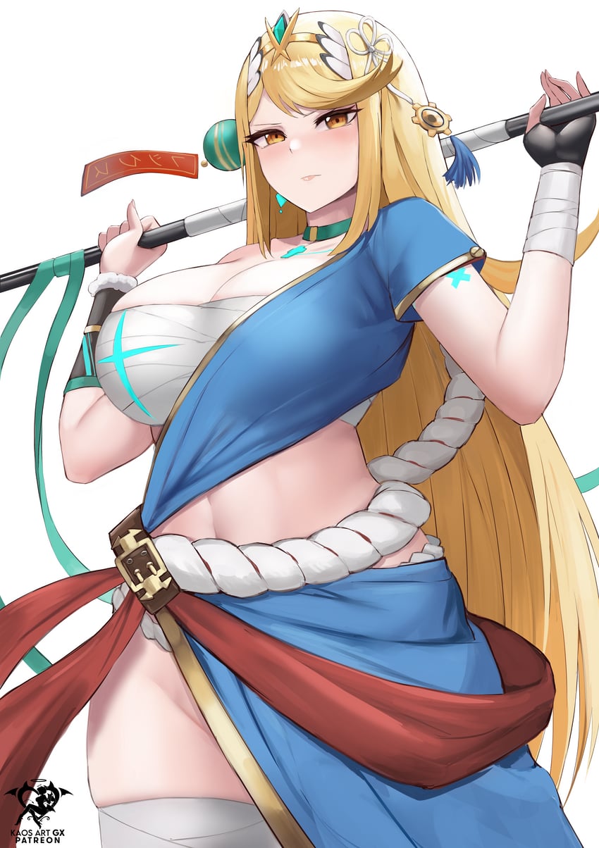 mythra and lyn (fire emblem and 3 more) drawn by kaos_art