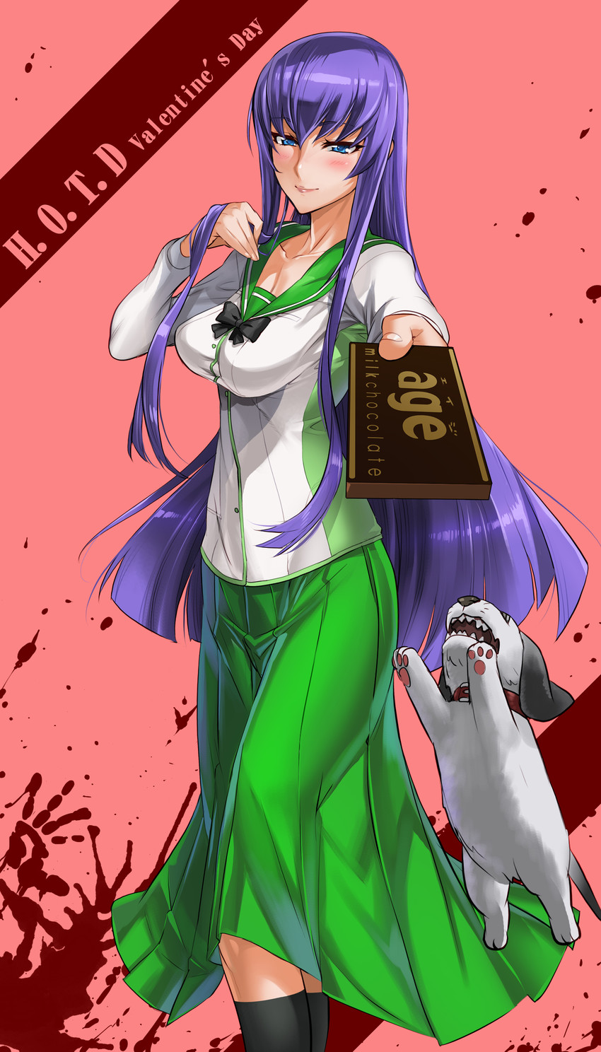 busujima saeko and zeke (highschool of the dead) drawn by satou_shouji