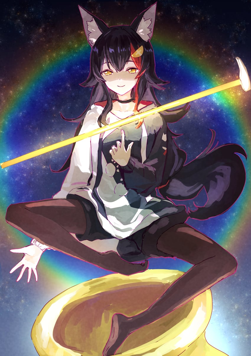 ookami mio (hololive and 1 more) drawn by yami_ara