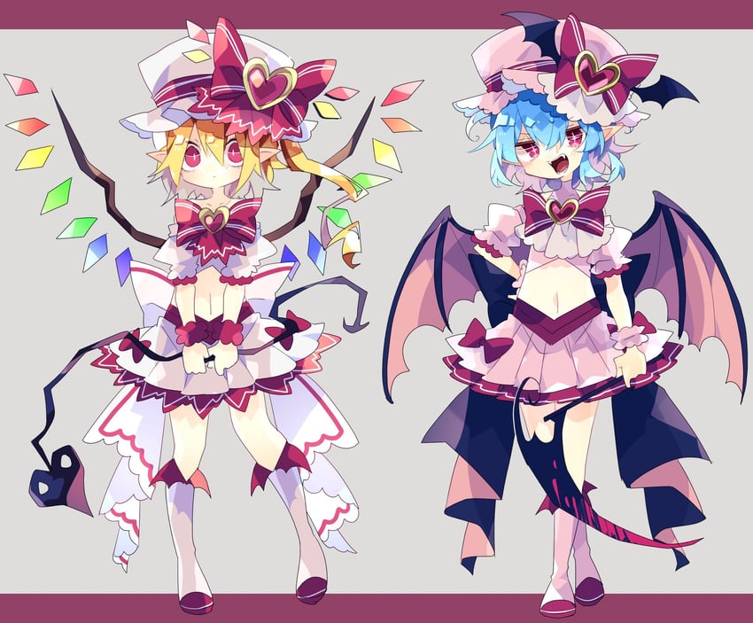 remilia scarlet and flandre scarlet (touhou) drawn by nikorashi-ka