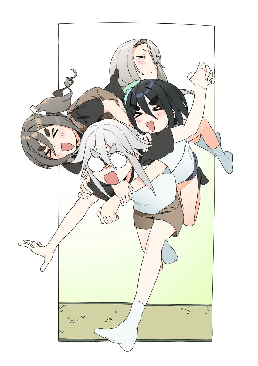 shikishima sakurako, kiriyama an, amamiya satsuki, and akiyama haruno (mono) drawn by oekakikujira