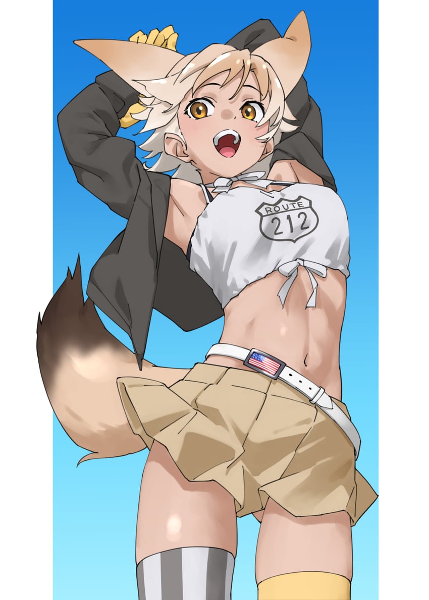 coyote (kemono friends and 1 more) drawn by tanabe_(fueisei)