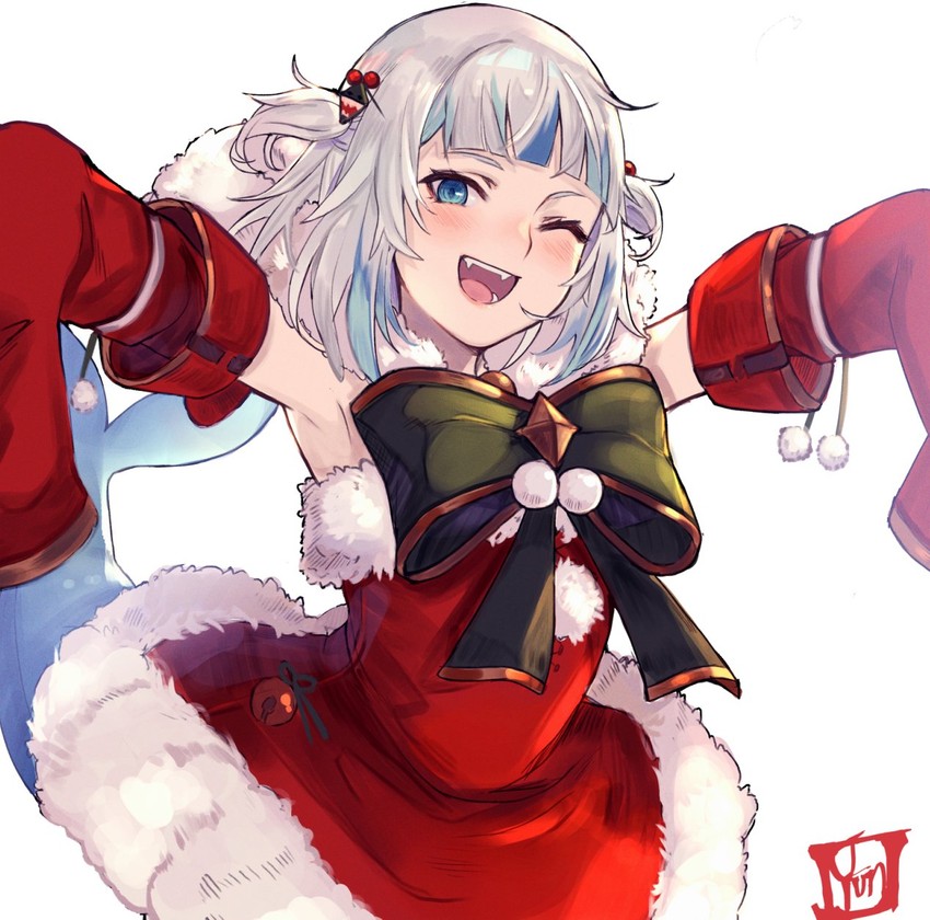 gawr gura (hololive and 1 more) drawn by yun_fuyu