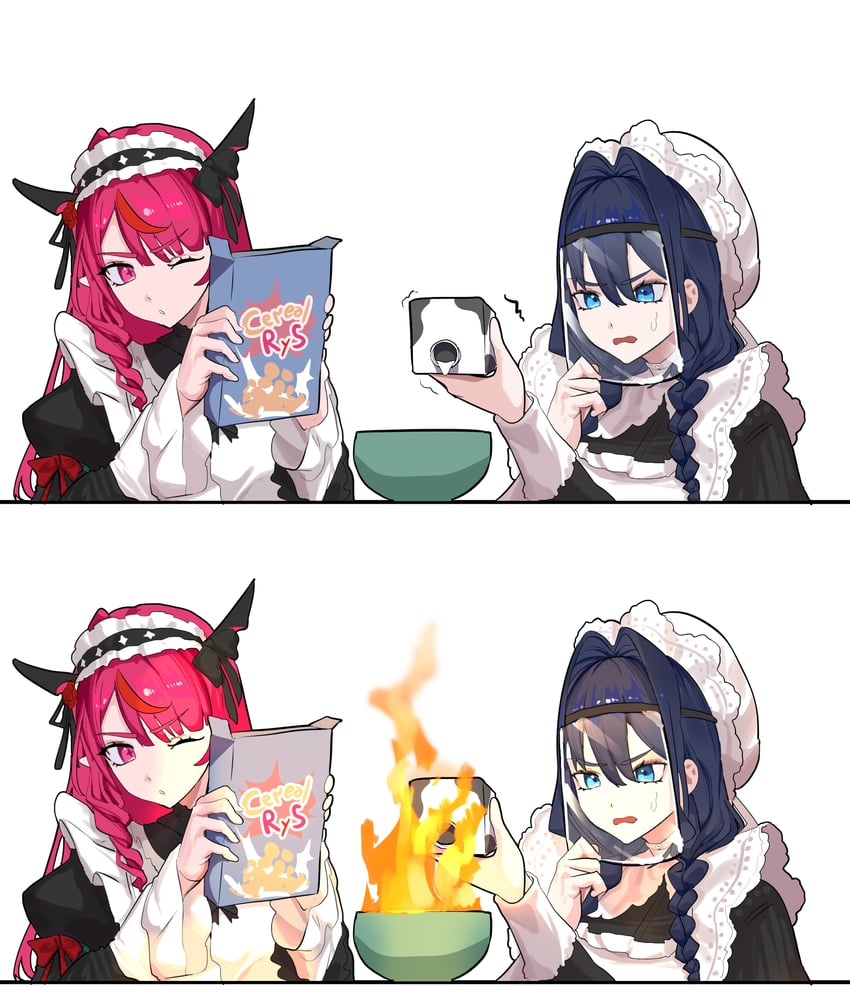 ouro kronii and irys (hololive and 2 more) drawn by daaku_(koizumi_arata)