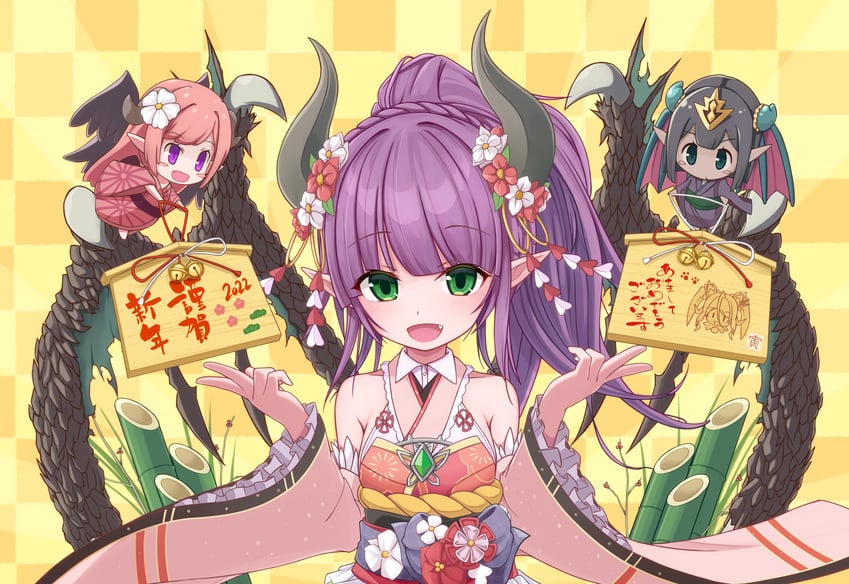 ethnea, eithne, and harmonia (sennen sensou aigis) drawn by koyagi