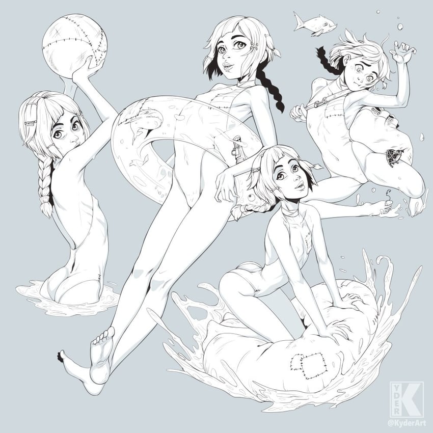 jinx and powder (league of legends and 1 more) drawn by kyder