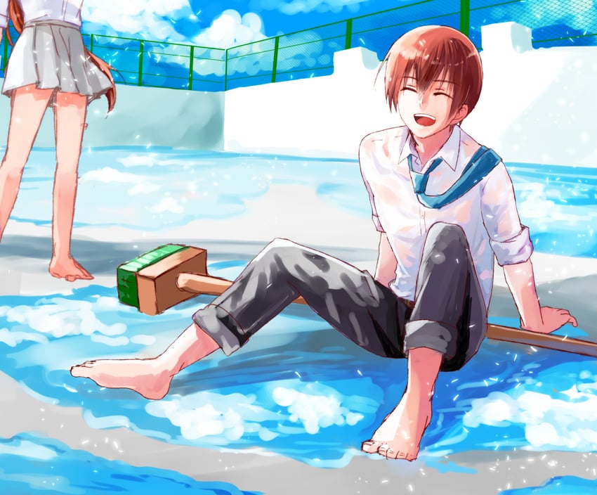natsume rin and natsume kyousuke (little busters!) drawn by rakka