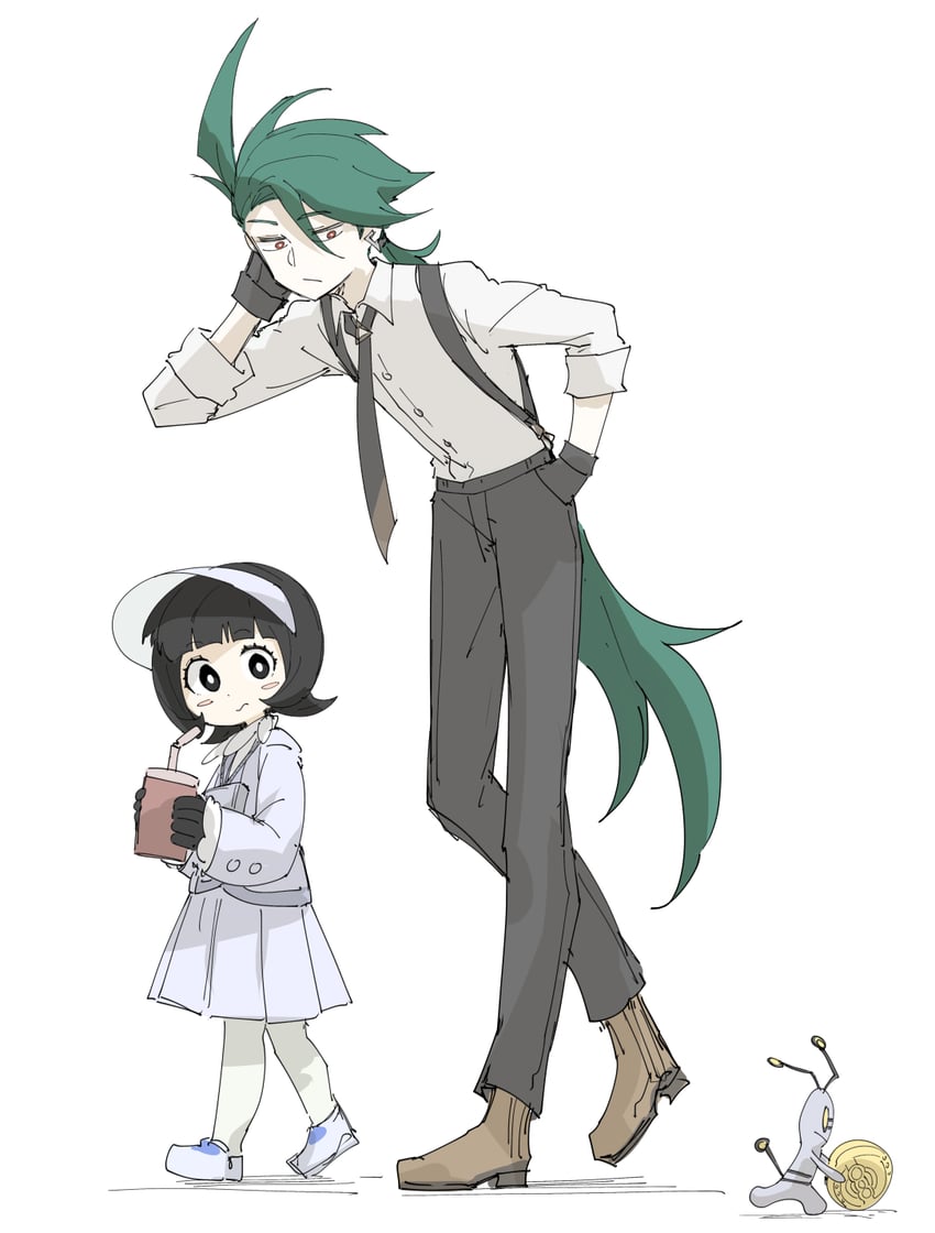 rika, poppy, and gimmighoul (pokemon and 1 more) drawn by kankan33333