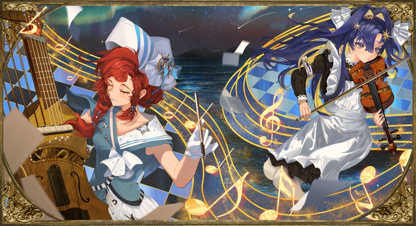 voyager and barcarola (reverse:1999) drawn by casper_(fidio-koko)