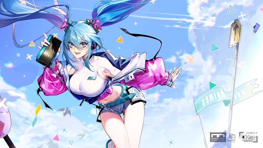 hatsune miku (vocaloid and 1 more) drawn by greeny_(maindo)