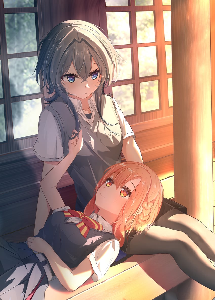 kino himari and asanagi yori (sasayaku you ni koi wo utau) drawn by featherripple