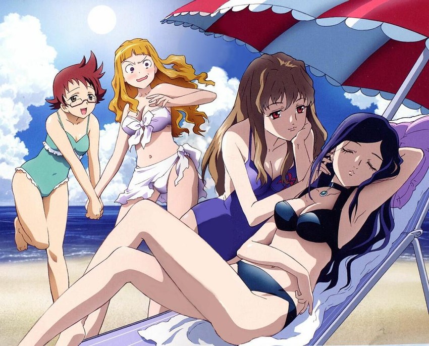 kuga natsuki, fujino shizuru, suzushiro haruka, and kikukawa yukino (my-hime)