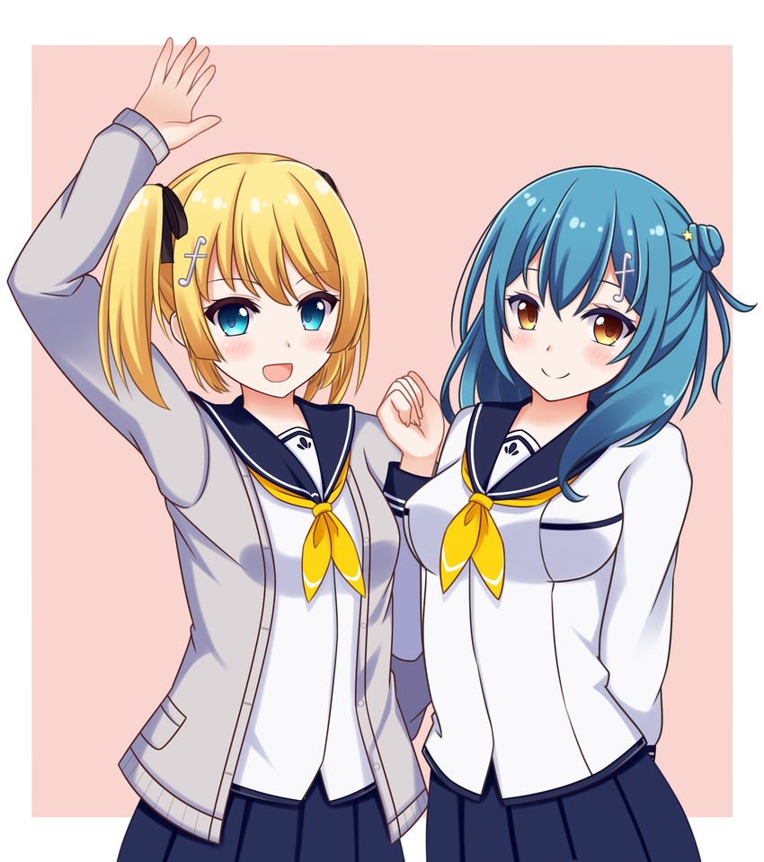 kougami kanon and kunieda shiho (battle girl high school) drawn by brysinggamen
