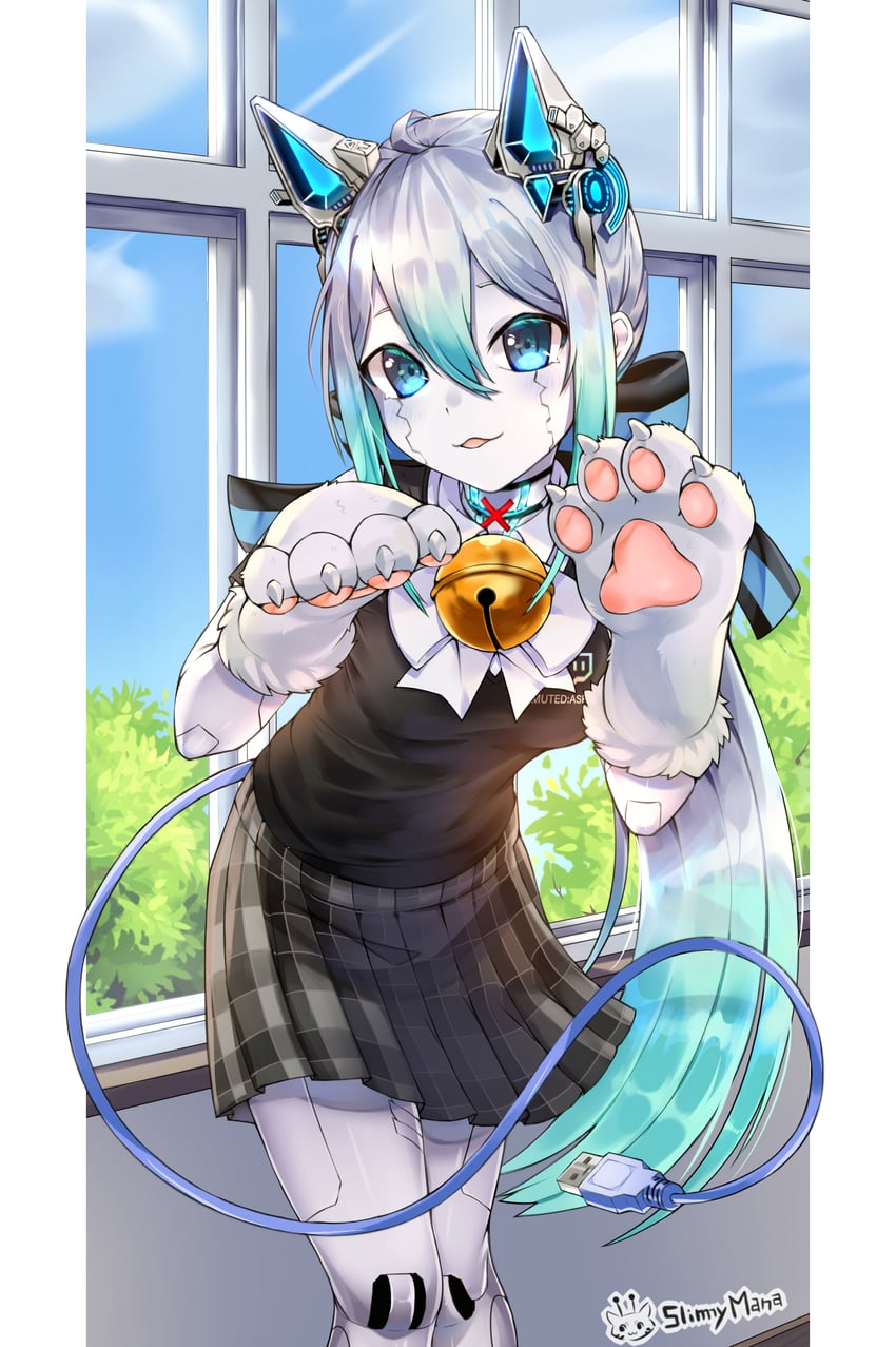 muted asria (indie virtual youtuber) drawn by slimymana