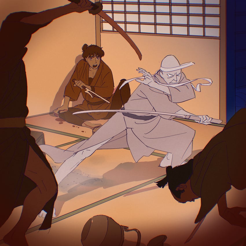 sabu and ichi (sabu to ichi torimono hikae) drawn by 55bata6rou