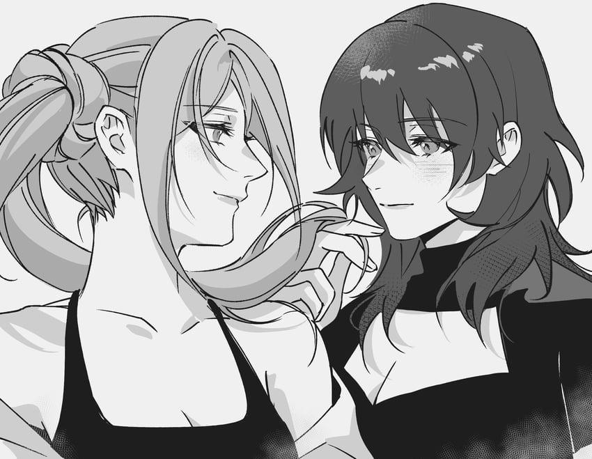 female byleth and edelgard von hresvelg (fire emblem and 1 more) drawn by hakunaru