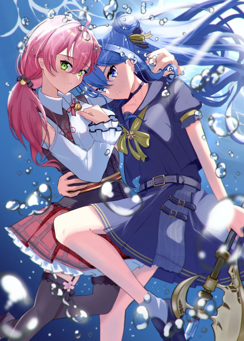 hoshimachi suisei and sakura miko (hololive) drawn by azumi_illust