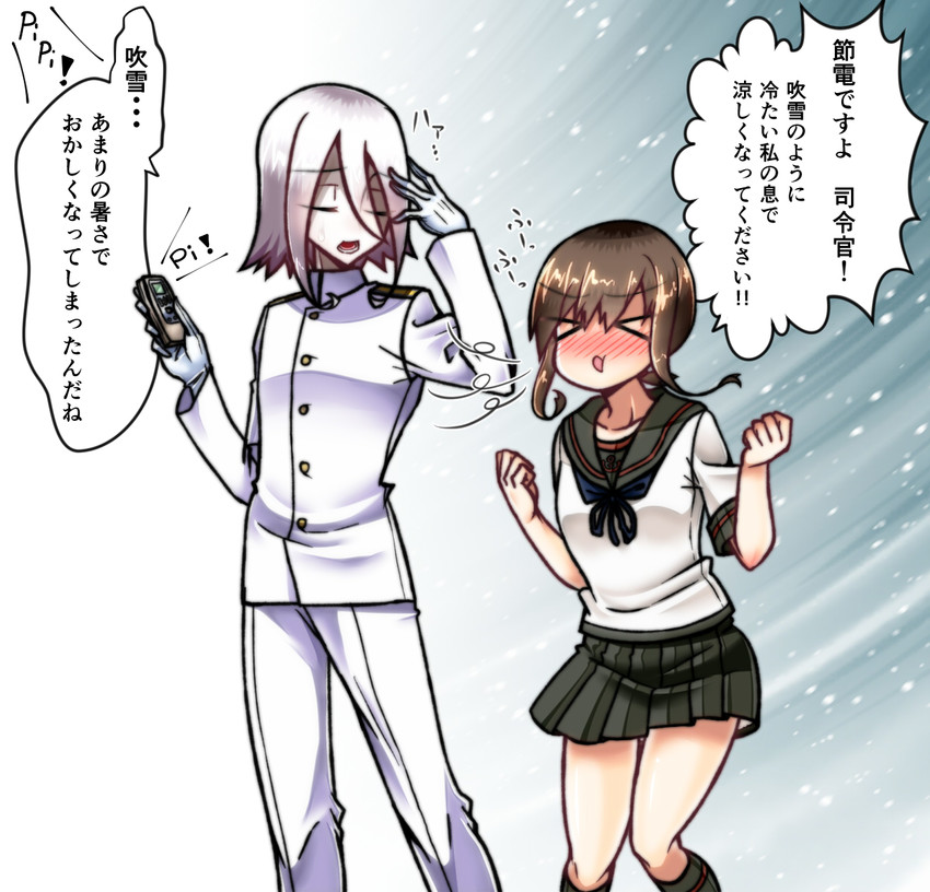 admiral, fubuki, and fubuki kai ni (kantai collection) drawn by yokai_(yokai0401)