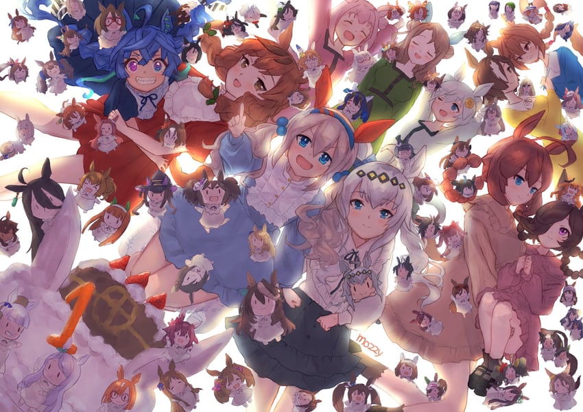 agnes tachyon, manhattan cafe, rice shower, mejiro mcqueen, daiwa scarlet, and 78 more (umamusume) drawn by mozzy0v0y