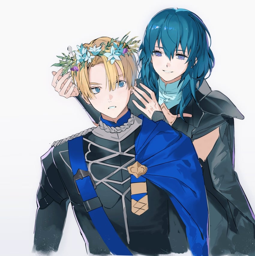 female byleth and dimitri alexandre blaiddyd (fire emblem and 1 more) drawn by ketaku0404