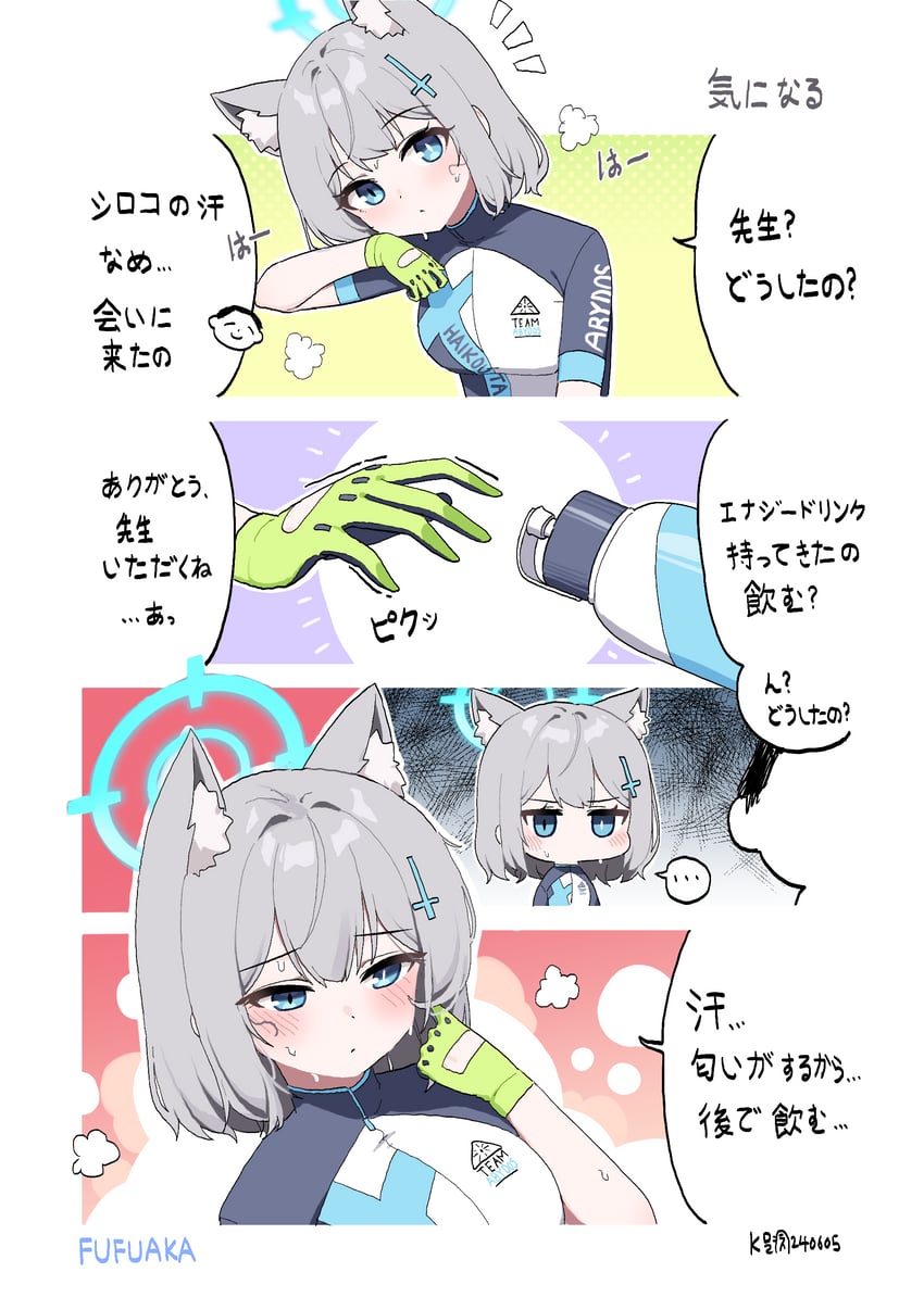 sensei, doodle sensei, and shiroko (blue archive) drawn by myeolchi