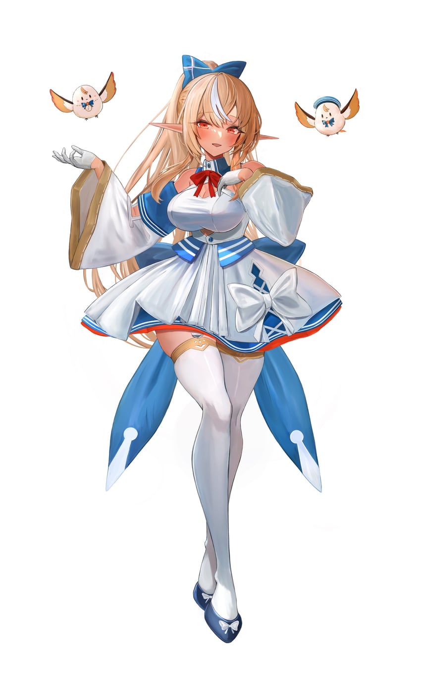 shiranui flare and elfriend (hololive) drawn by maison_de_cante