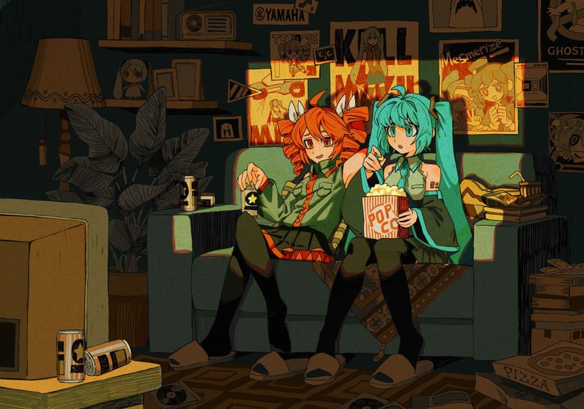 hatsune miku, kasane teto, aimaina, and booskaboo (vocaloid and 11 more) drawn by natuso7