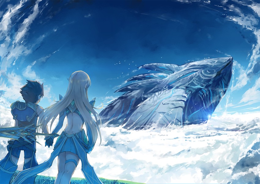mythra and rex (xenoblade chronicles and 1 more) drawn by inoue_takuya_(tactactak)