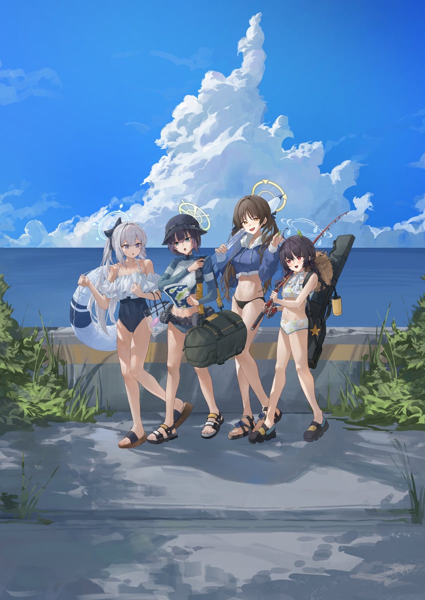 miyu, miyako, saki, and moe (blue archive) drawn by dainillust