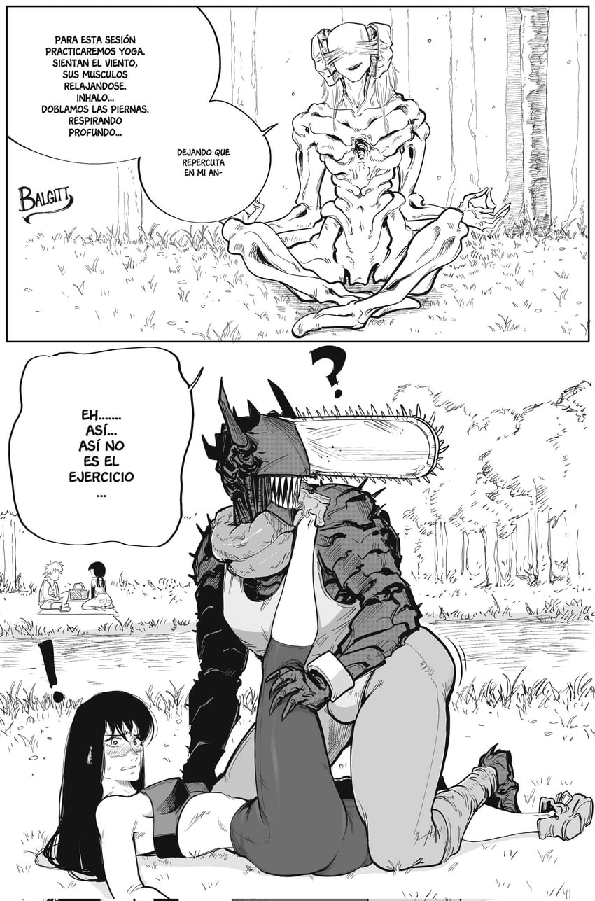 denji, yoru, mitaka asa, chainsaw devil, and aging devil (chainsaw man) drawn by victorbalgitt