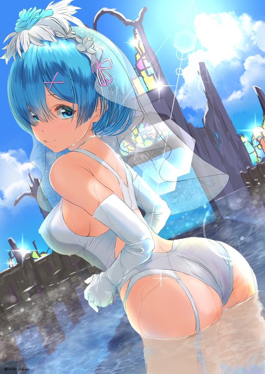 rem (re:zero kara hajimeru isekai seikatsu) drawn by garter-velvet