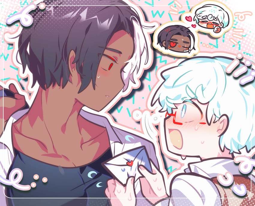 dark choco cookie and milk cookie (cookie run) drawn by omoyu_(nakyu715)