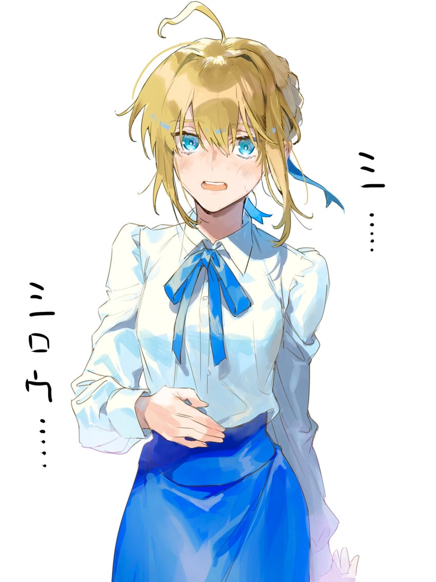 artoria pendragon and saber (fate and 1 more) drawn by bikkusama