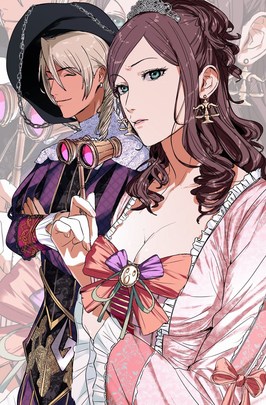 klavier gavin and ema skye (ace attorney and 1 more) drawn by amikoiiko