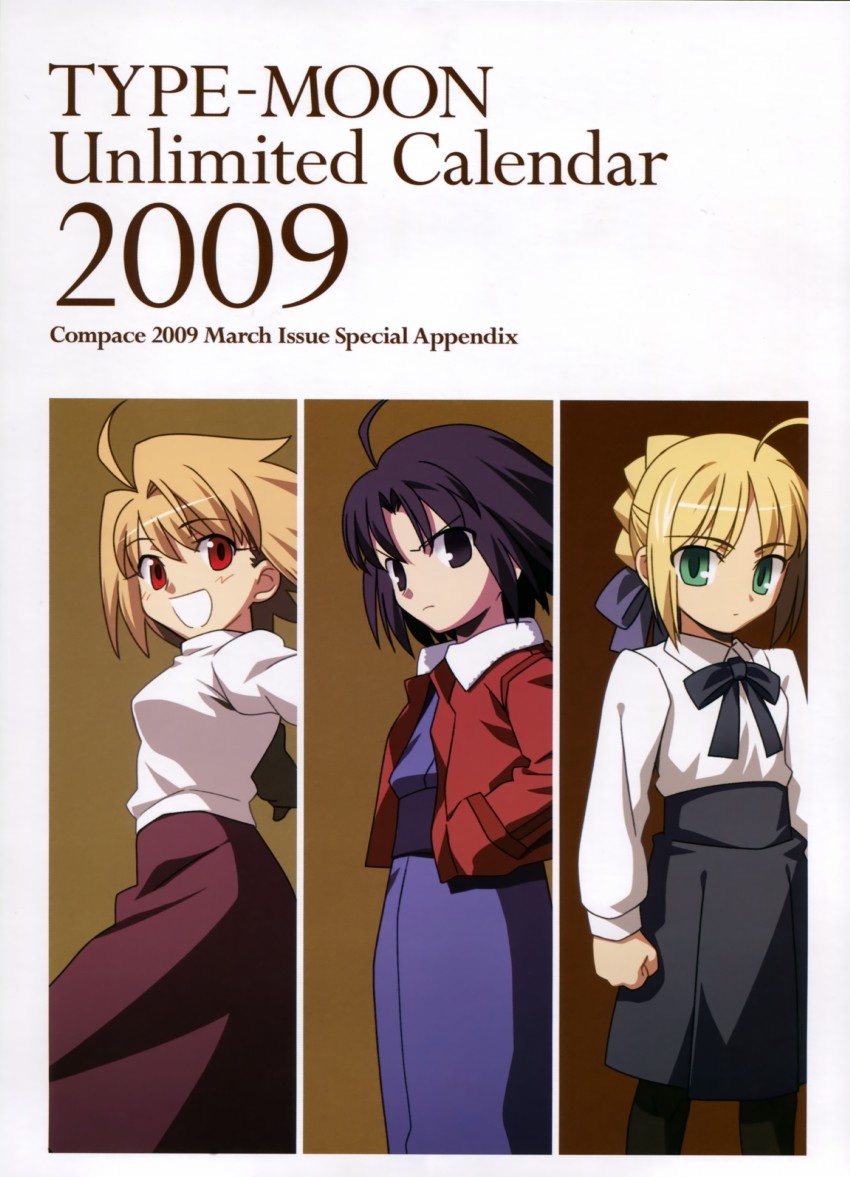 artoria pendragon, saber, arcueid brunestud, and ryougi shiki (fate and 4 more) drawn by takeuchi_takashi