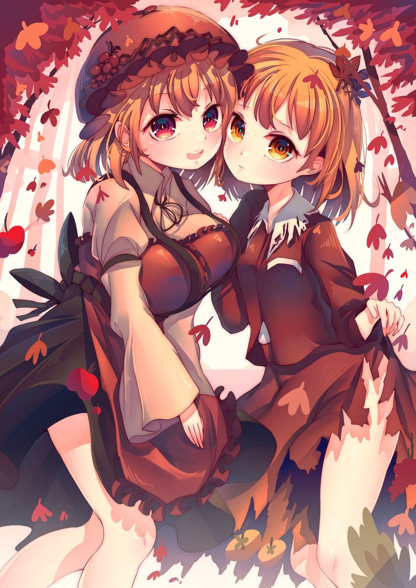 aki minoriko and aki shizuha (touhou) drawn by penglai_tea