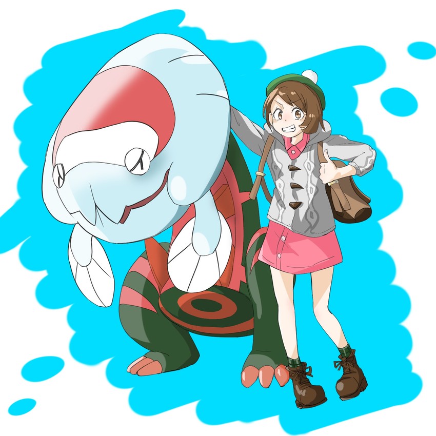 gloria and dracovish (pokemon and 1 more) drawn by can_(pixiv33249519)