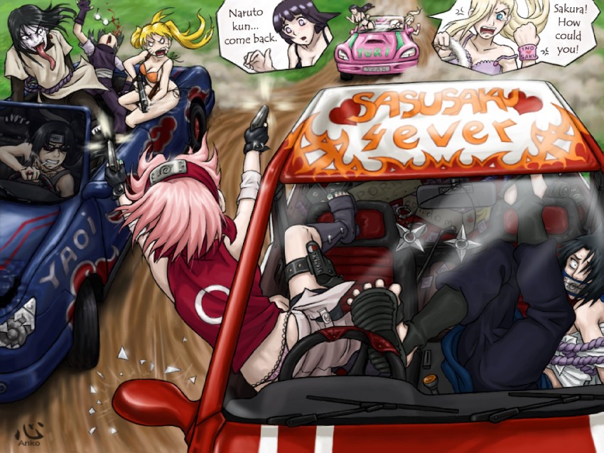 haruno sakura, hyuuga hinata, uchiha sasuke, yamanaka ino, uchiha itachi, and 3 more (naruto) drawn by anna_kokoro_(anko)