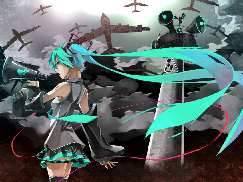hatsune miku (vocaloid and 1 more) drawn by foge