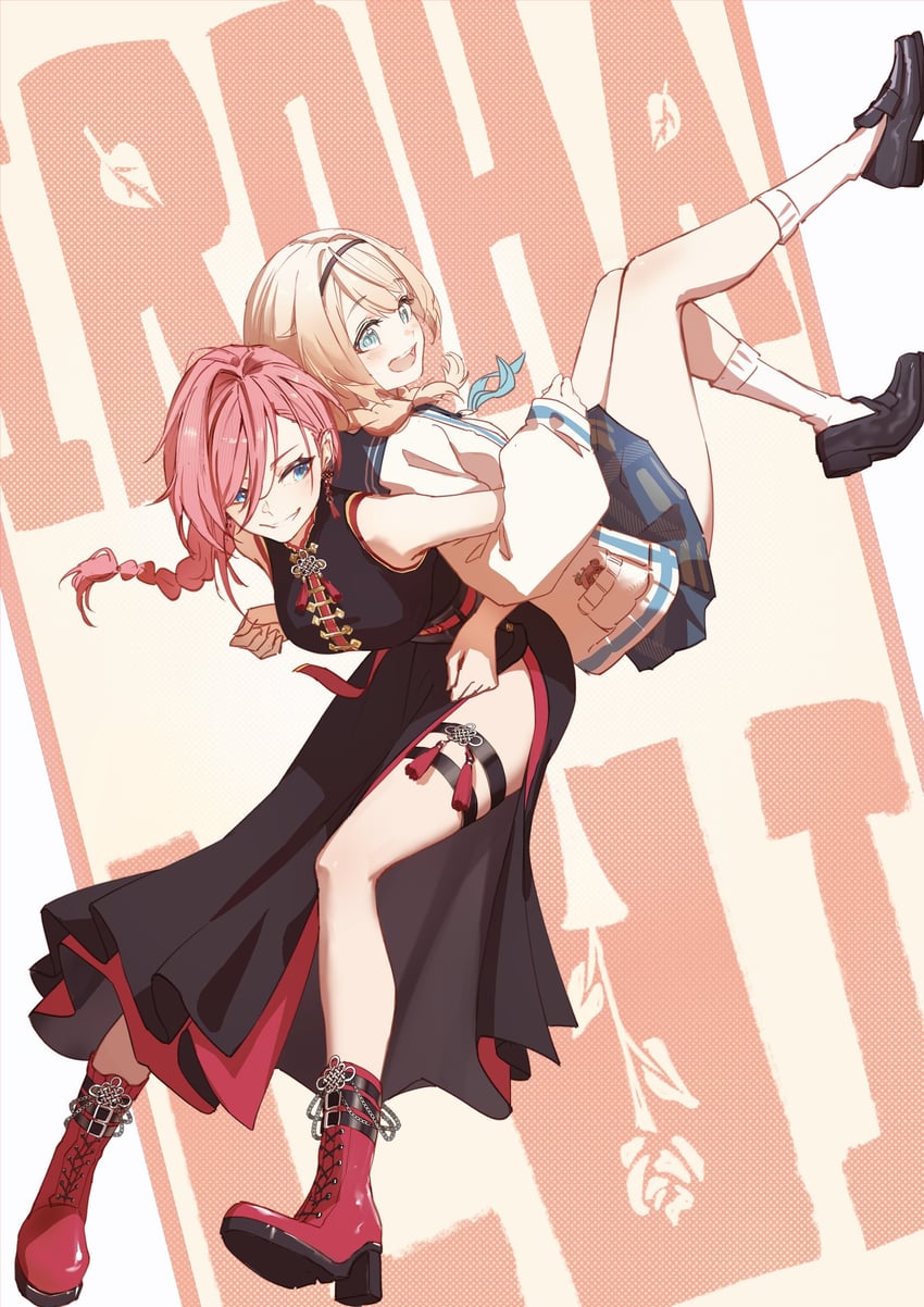 kazama iroha and takane lui (hololive) drawn by hyde_(tabakko)