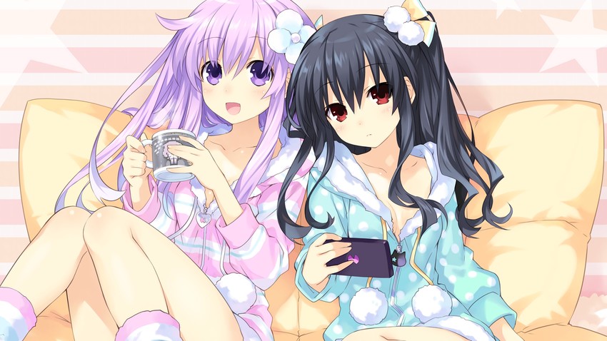 nepgear and uni (neptune and 1 more) drawn by tsunako