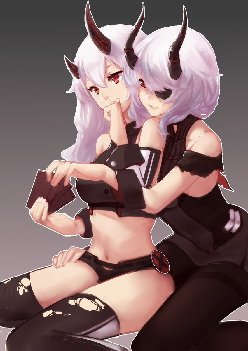 enemy vessel, enemy hindenburg, and enemy barbarossa (warship girls r) drawn by yan_wen_zi